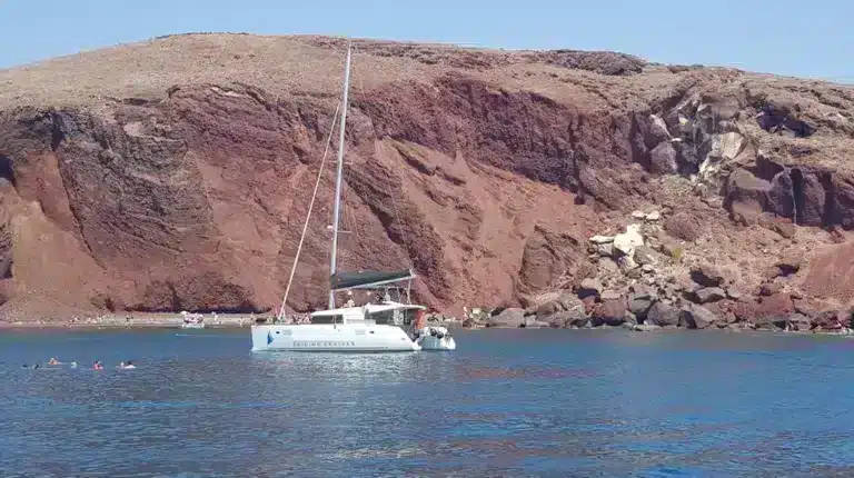 Santorini Cruise Port 4-Hour Private Caldera Cruise with Luxury Catamaran