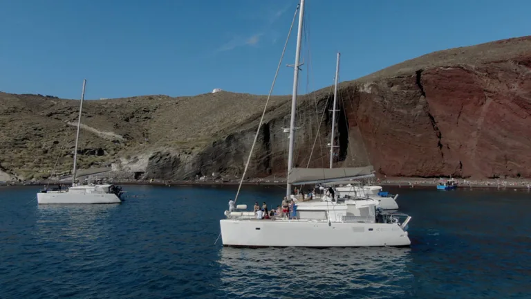 Santorini Cruise Port 4-Hour Private Caldera Cruise with Luxury Catamaran