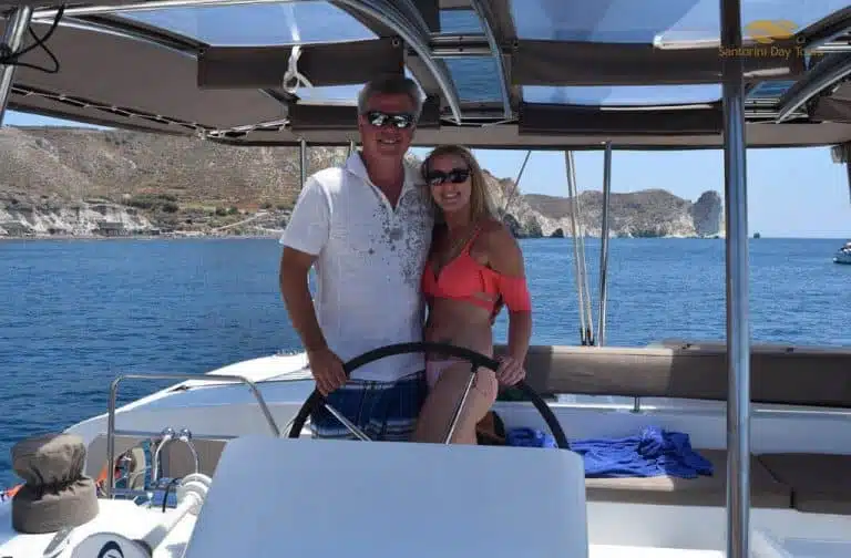 Santorini Catamaran Tour with Greek Meal - Morning Cruise